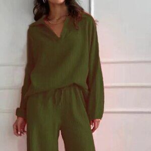 026 - Two Piece Pant Set Green